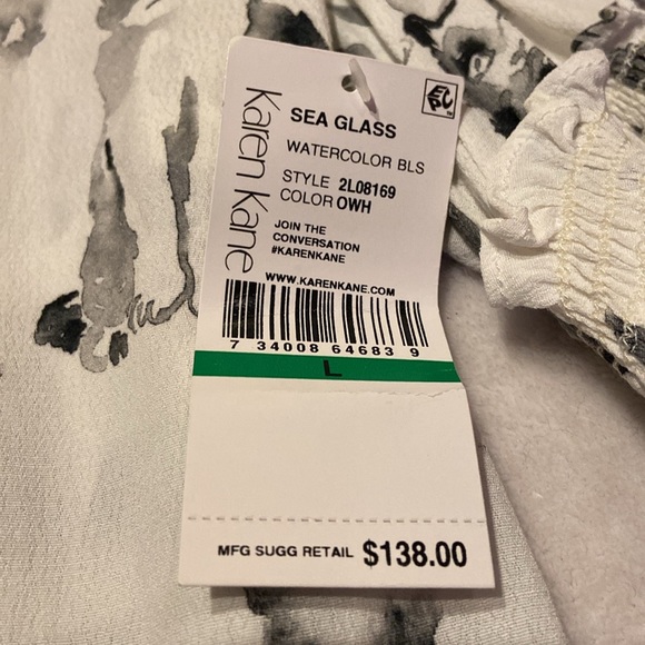 KAREN KANE Beautiful Size L CAT THEME TOP Bell Sleeves 100% Viscose - Picture 8 of 13